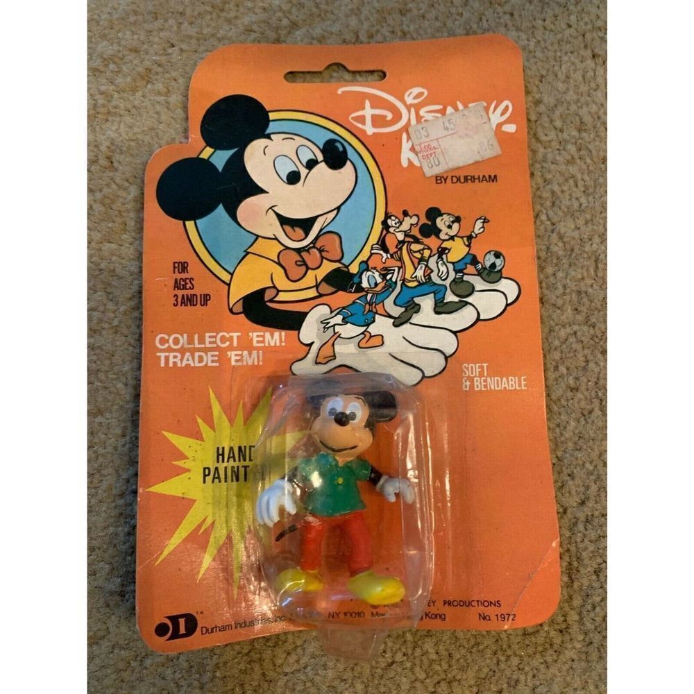 Disney-Kins Mickey Mouse Hand Painted 1972 Hong Kong Durham New in Package